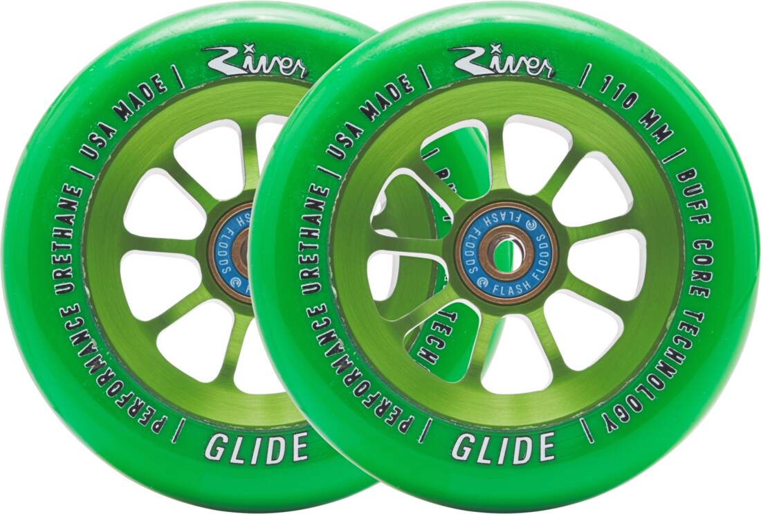 River Naturals Glide Pro Scooter Wheels 2-Pack - Emerald