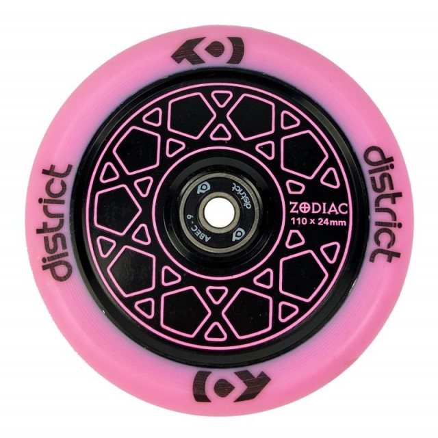 District Zodiac 110mm Wheel - Pink/Black
