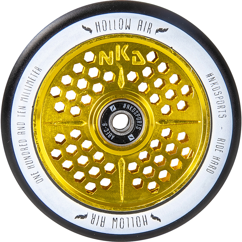 NKD Hollow Air Scooter Wheel 110mm - BLACK/GOLD (KOLIESKA PRE FREESTYLE KOLOBEžKY)
