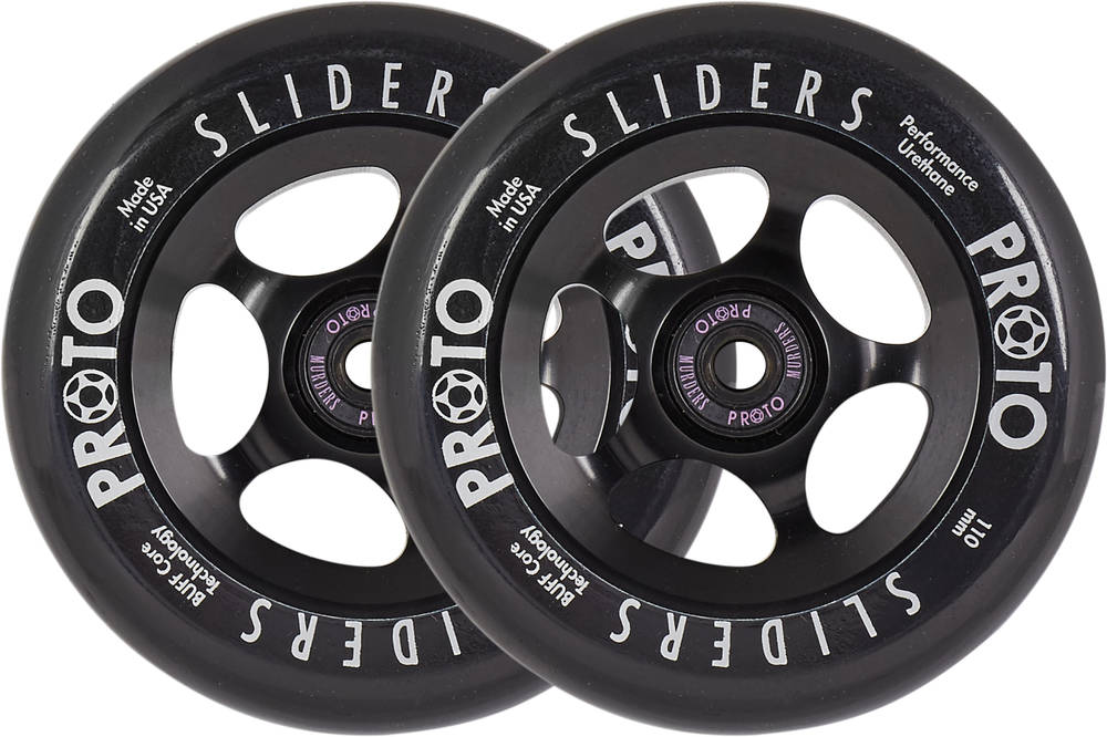 Proto Slider Pro Scooter Wheels 2-Pack (110mm - Black On Black)