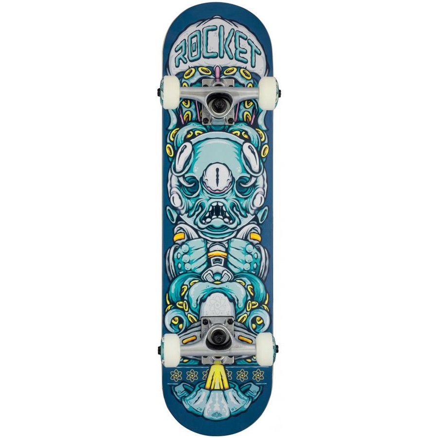 Rocket 7.375" Skateboard - Alien Pile-Up Blue