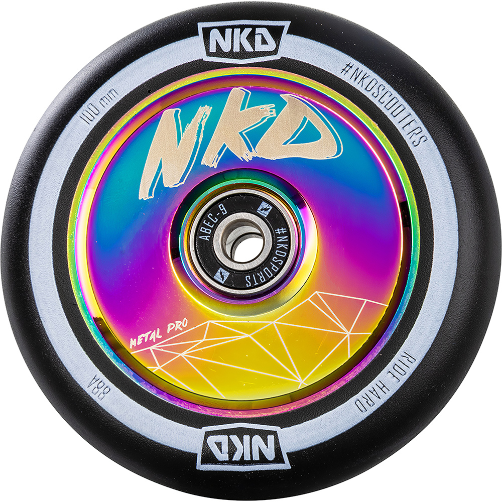 NKD Metal Pro Scooter Wheel 100 mm- Rainbow