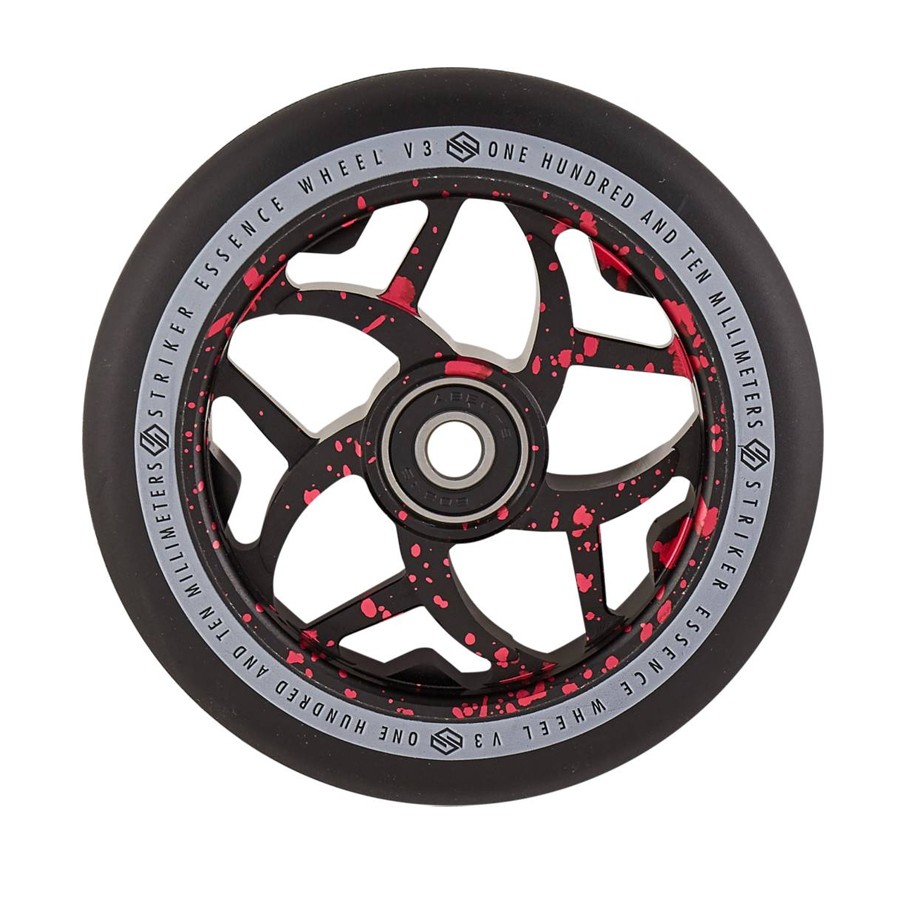 Striker Essence V3 Black 110mm Wheel - Red Splash