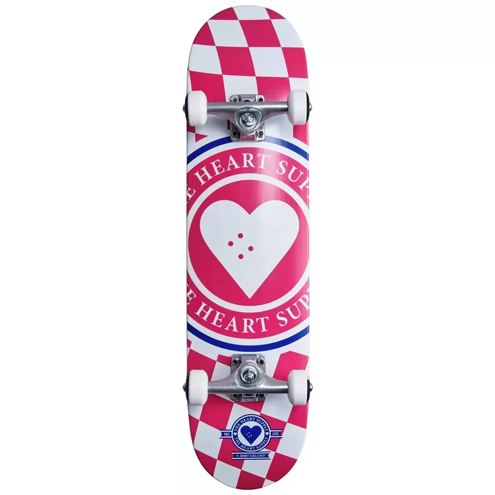 Heart Supply Insignia Check 7.75" Skateboard - Pink