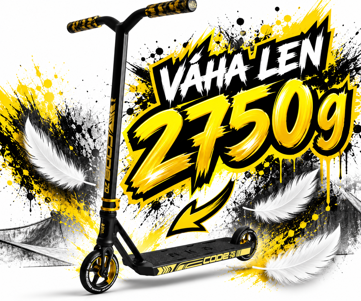 Freestyle kolobežka NKD Code 7075 Stunt Scooter - Black/gold
